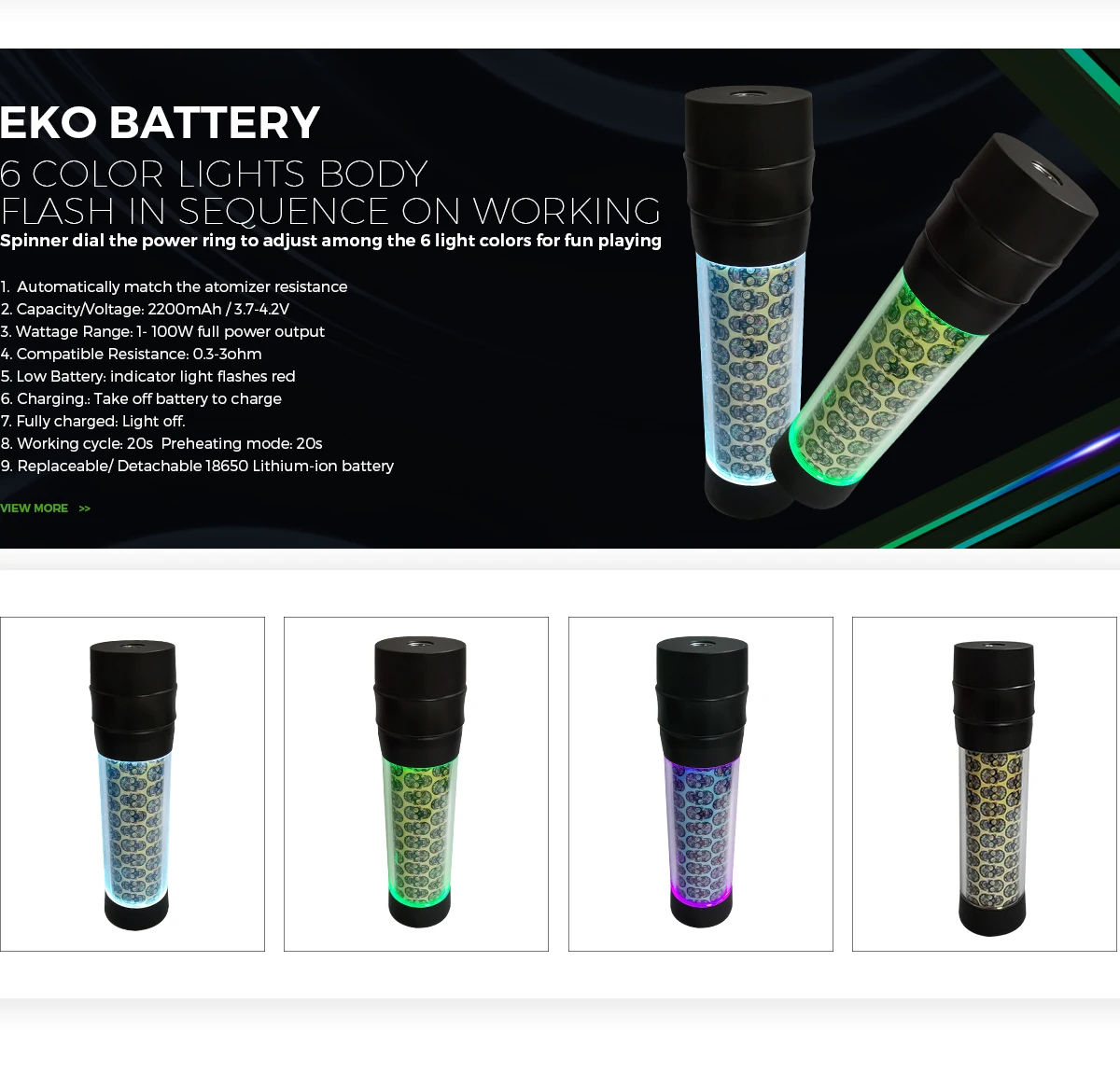 EKO 100W 510 thread battery for wax and dry herb vaporizers