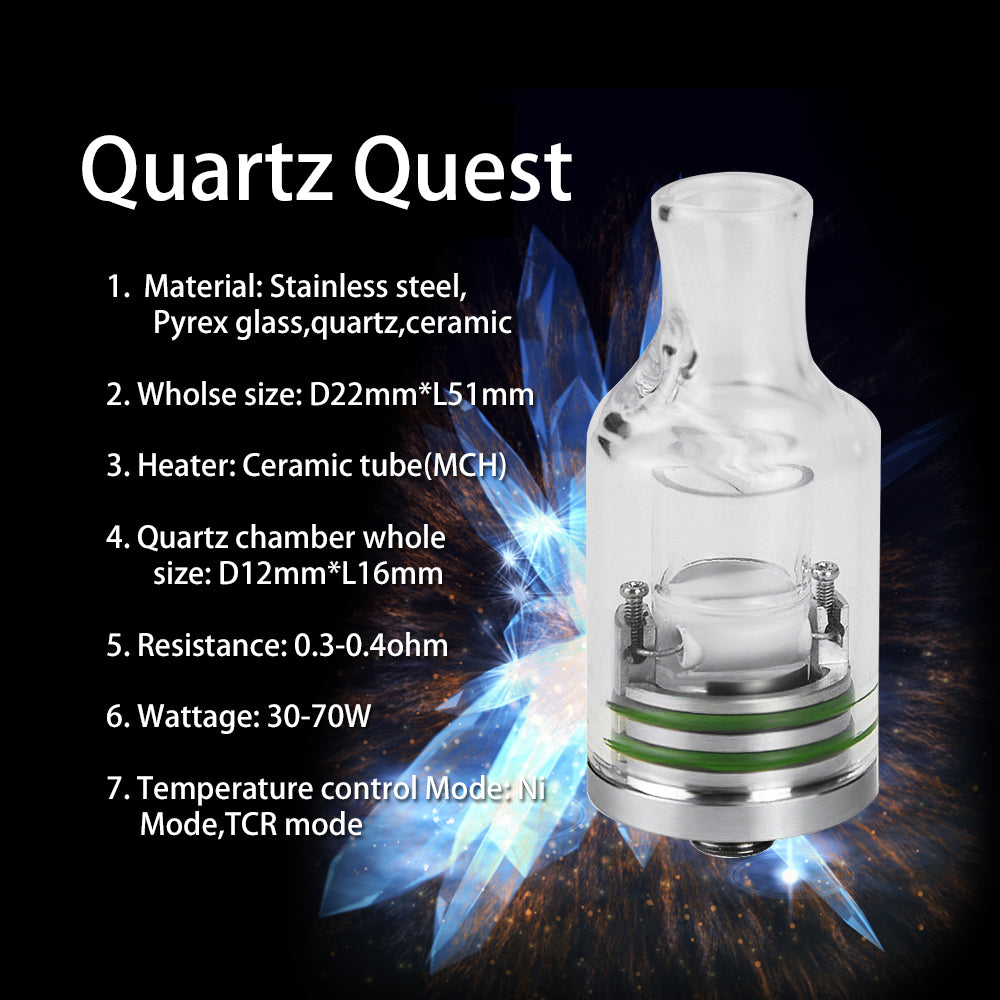 Longmada Quartz-Quest Tempeture control RDA Quartz boiler concentrate atomizer   (Non-OEM)