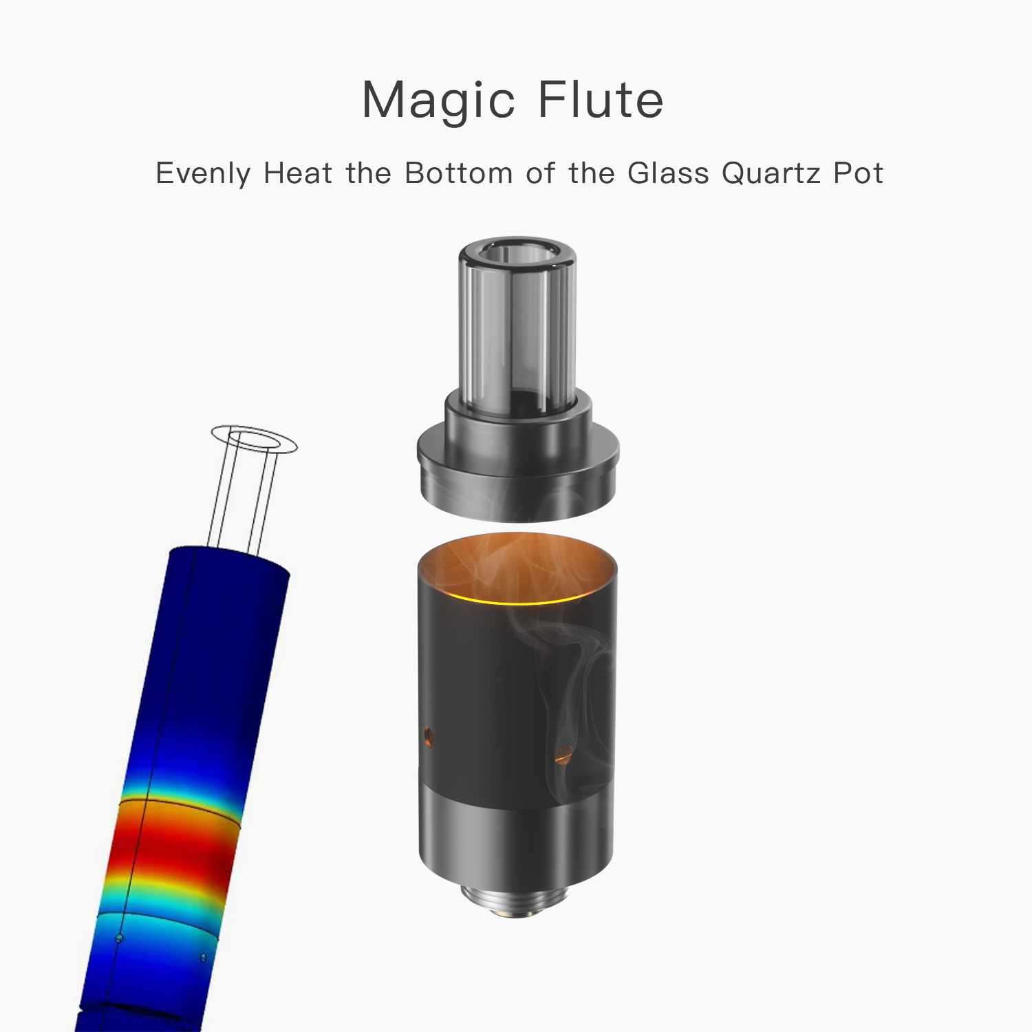 14mm Battery Magic Flute 2 Wax and Oil Vape Pen With 3D Heating Bucket