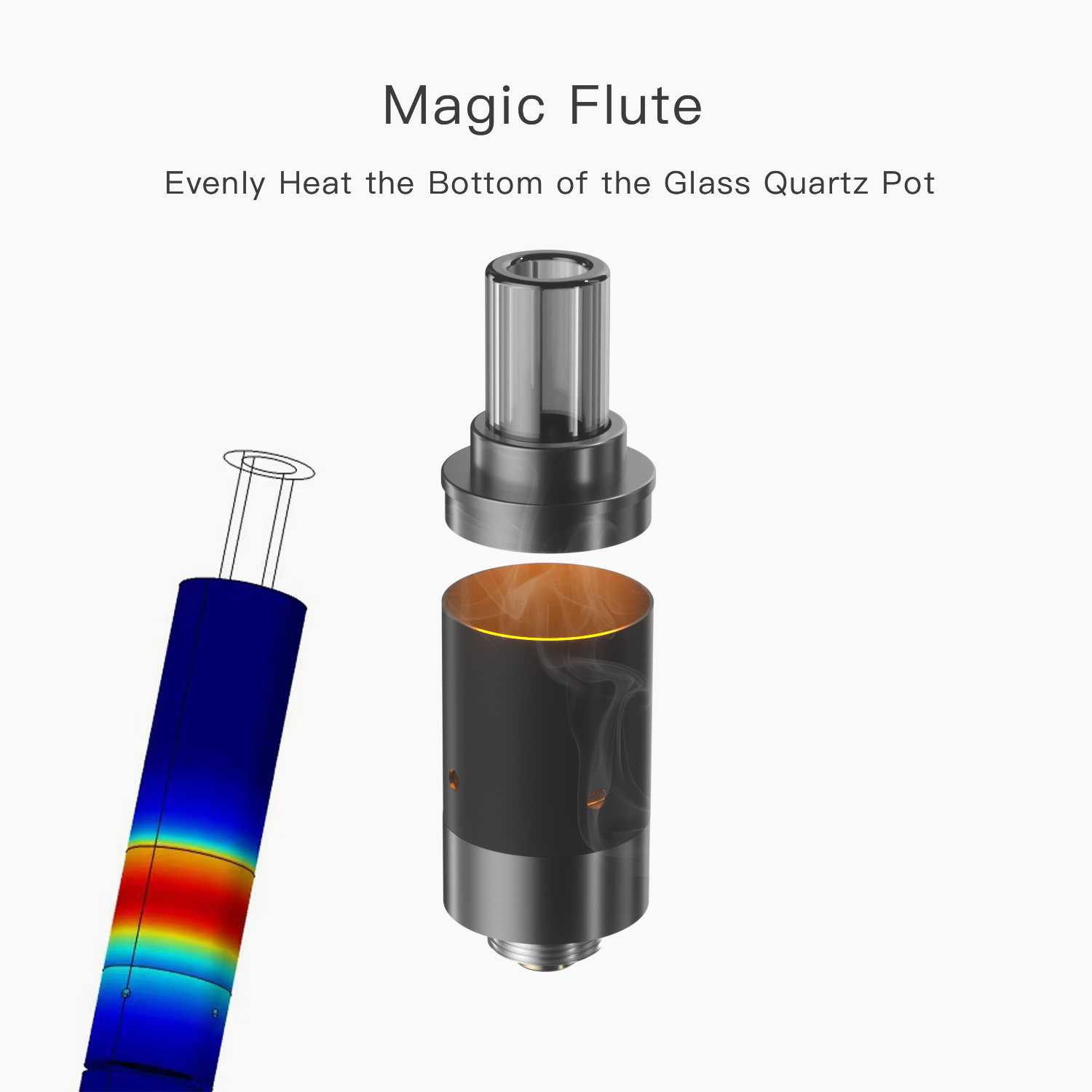 14mm Battery Magic Flute Wax and Oil Vape Pen With 3D Heating Bucket