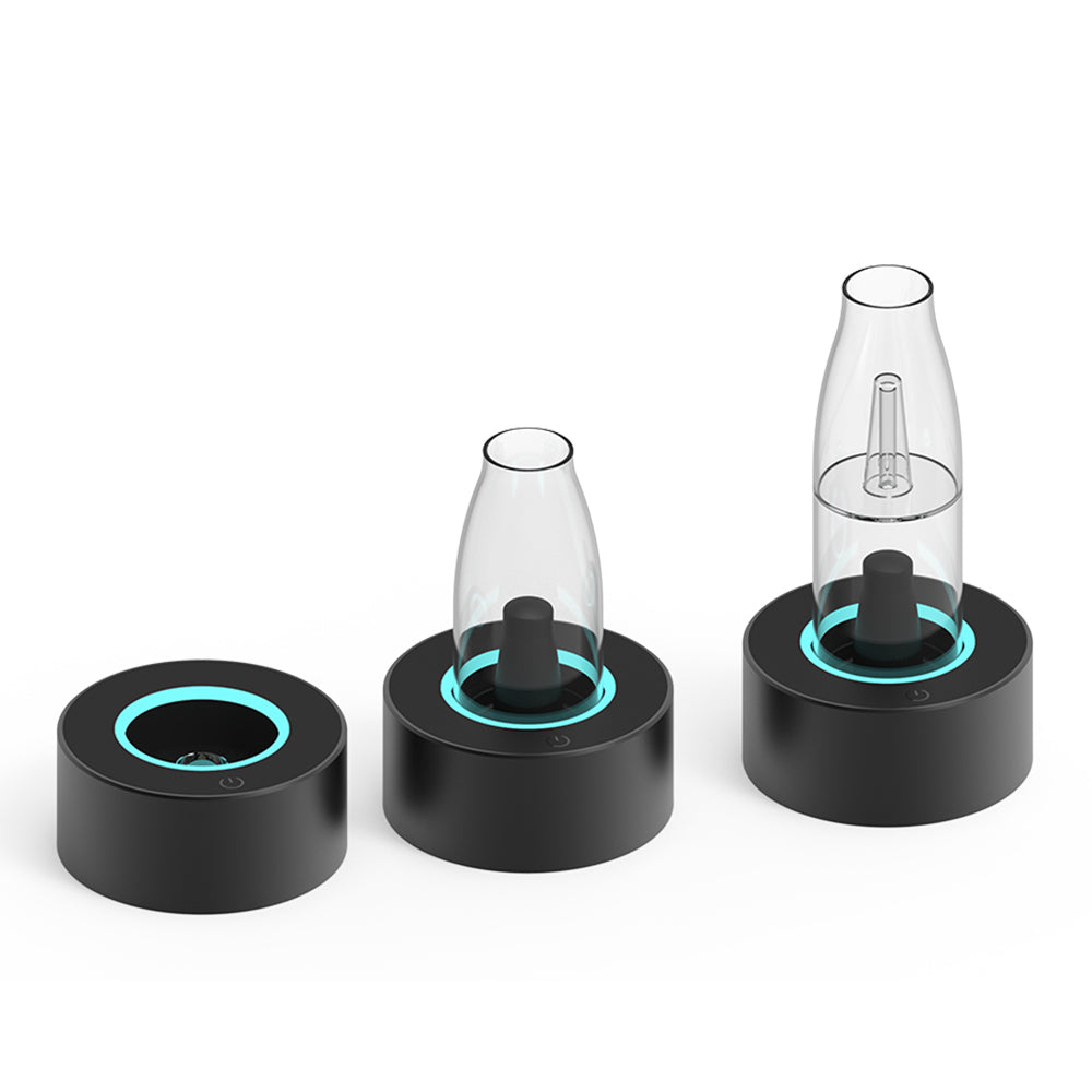 Clear quartz glass cup on 510 thread vaporizer base