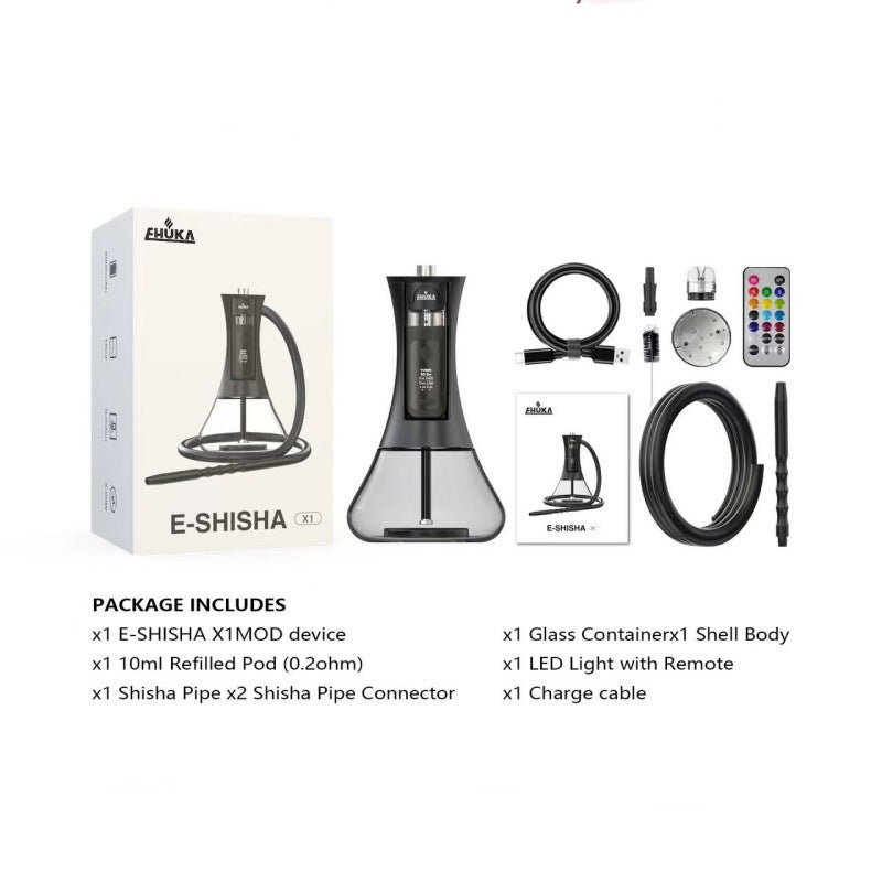 E-Hookah Shisha Kit – Luxury Multi-function LED Screen Rechargeable, No Charcoal Required, Portable Vape | 1 Kit