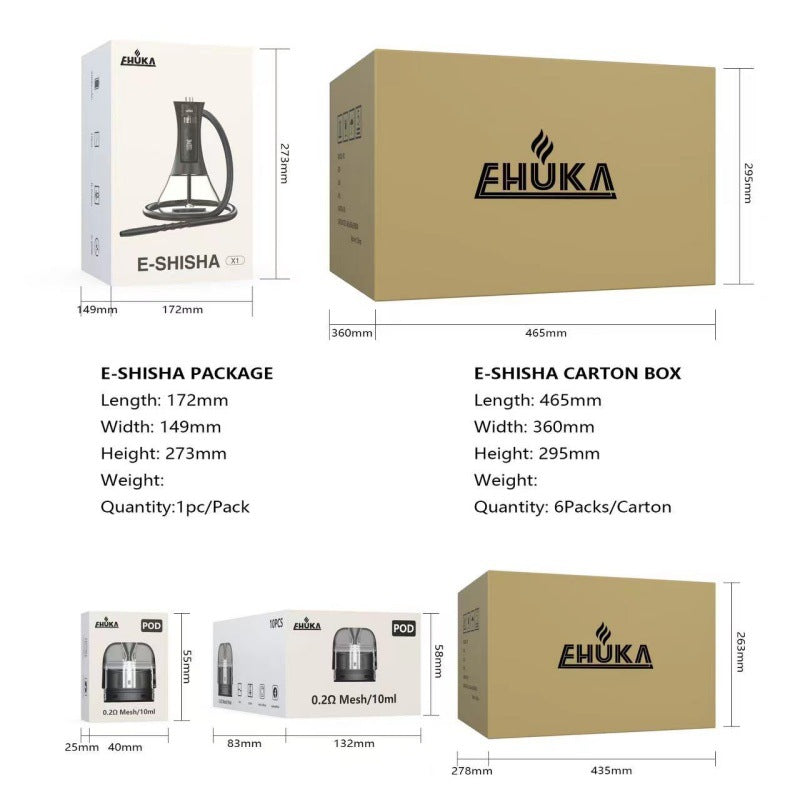 E-Hookah Shisha Kit – Luxury Multi-function LED Screen Rechargeable, No Charcoal Required, Portable Vape | 1 Kit