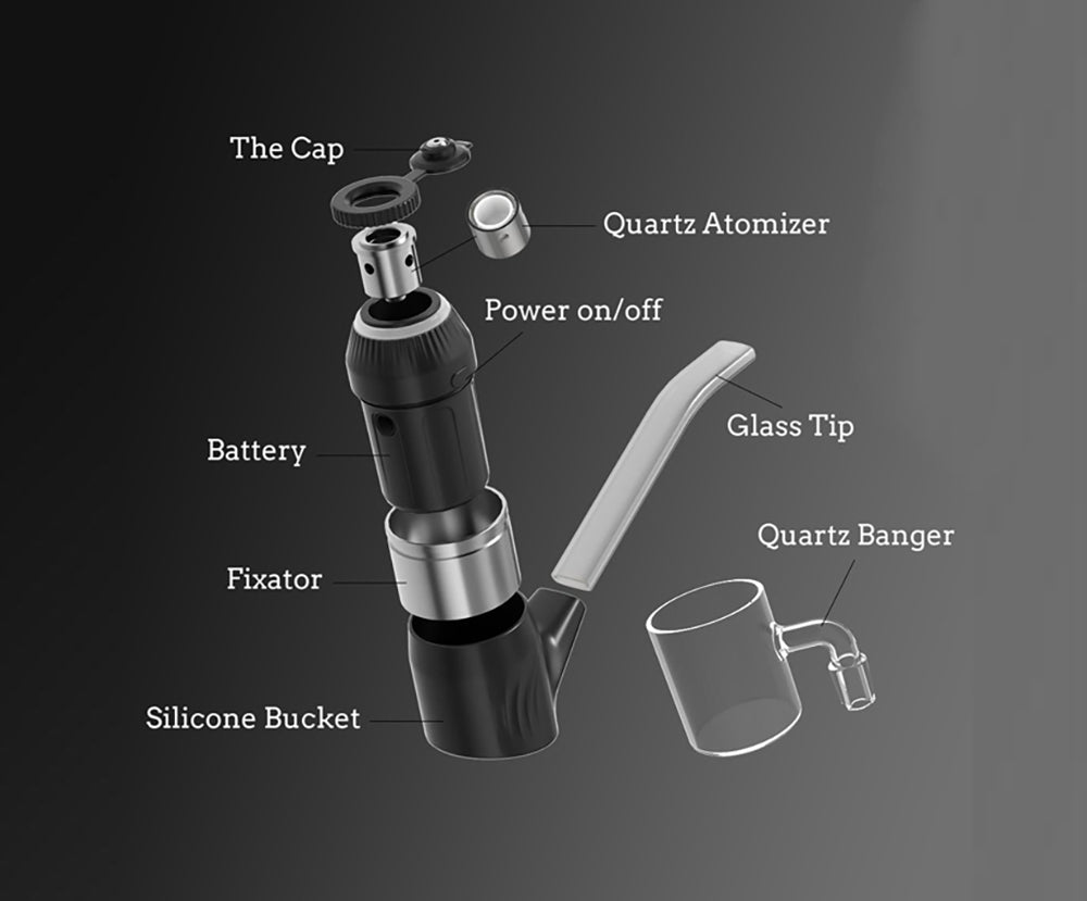 Longmada Dab Pipe Wax Vaporizer with ceramic bowl design
