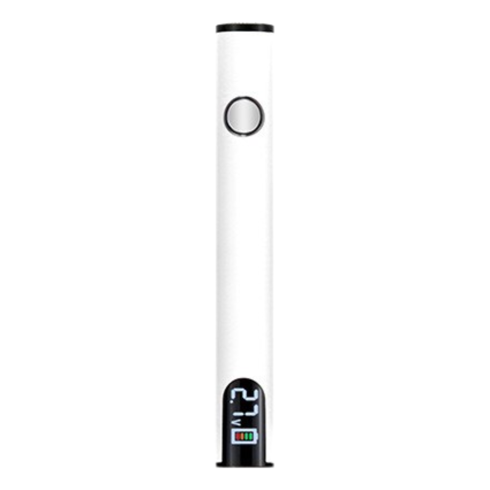 Close-up of the LED screen and Type-C charging port on a vape battery