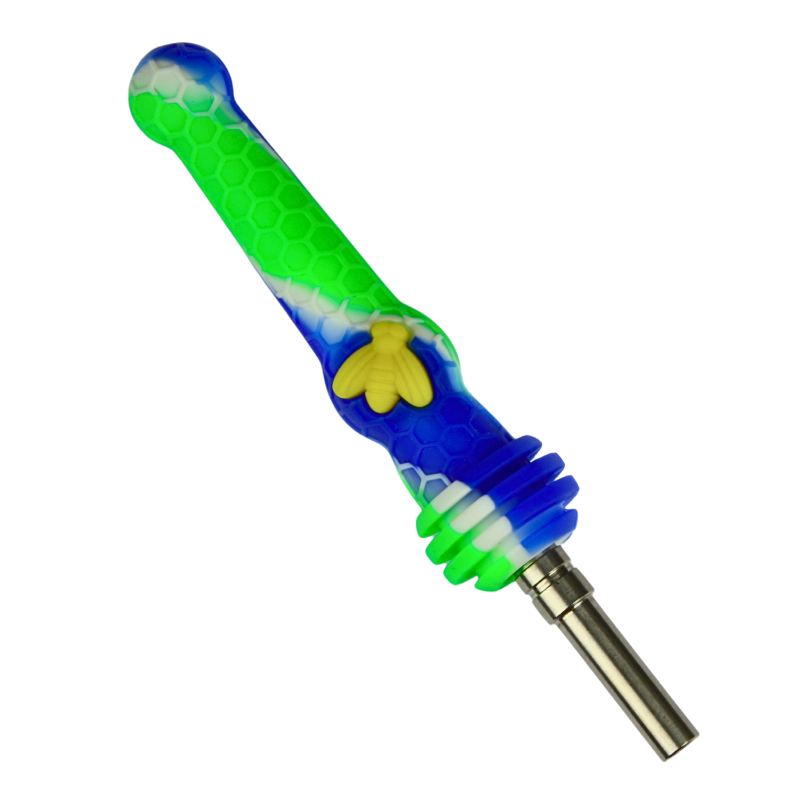 Bee Silicone Smoking Pipe with Titanium Nail for herbs– Durable, Heat-Resistant Hand Pipe
