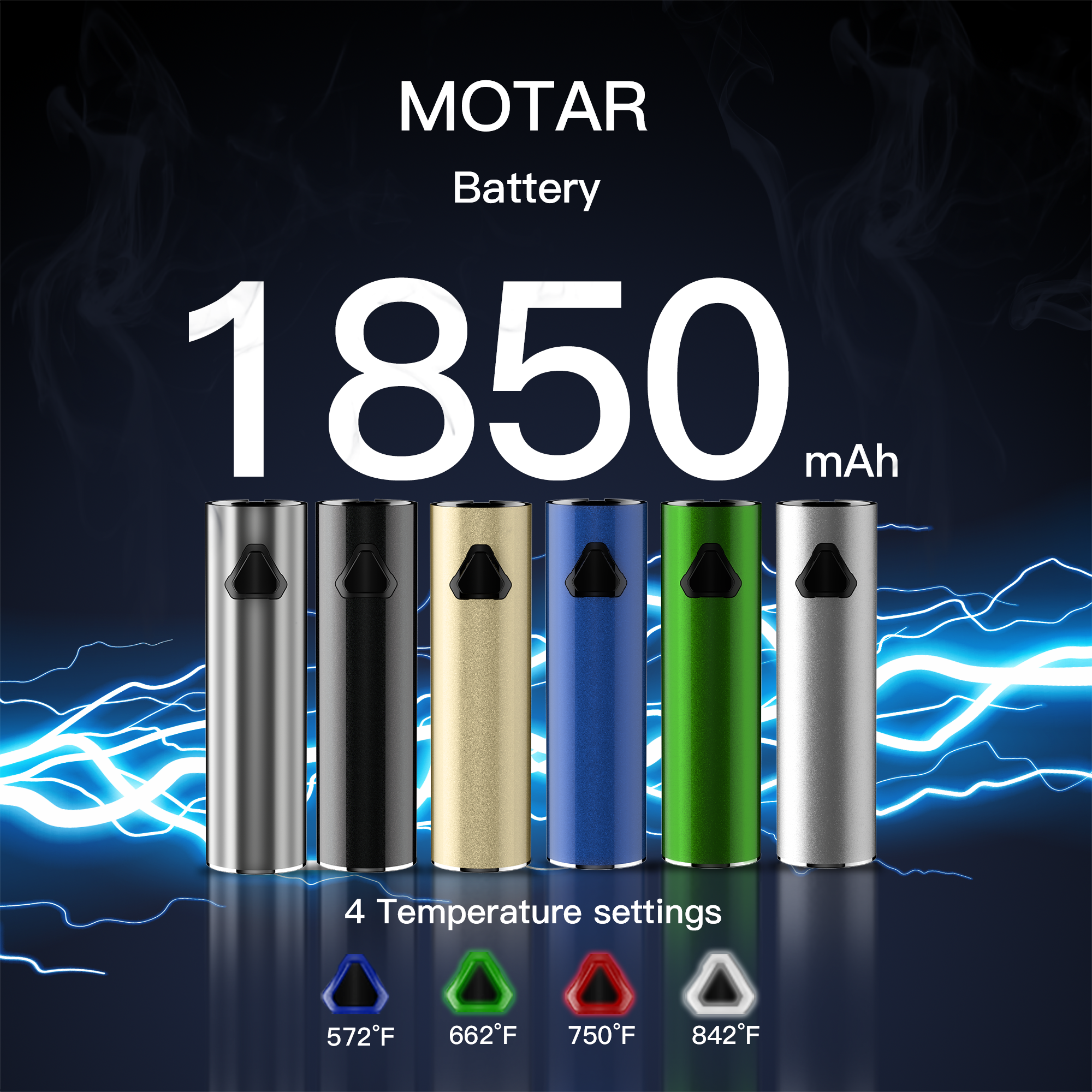 Longmada Motar 3 Battery Suitable For Motar 3 Temperature Control Vape Pen 6 colors