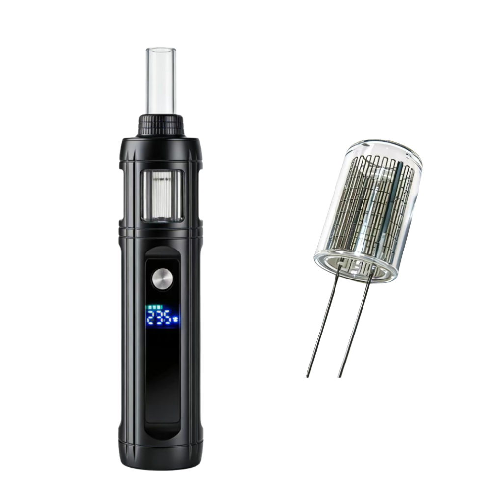 Longmada Crystal Pro Full Quartz Glass Dry Herb Vaporizer （1Kit）