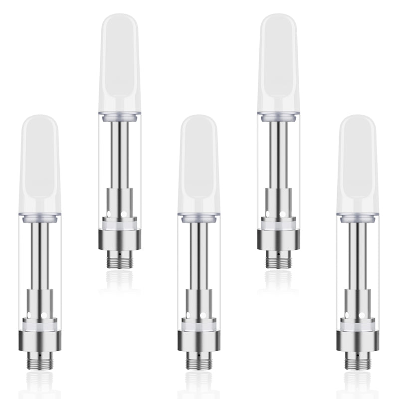 H10 0.5ml wickless ceramic coil CBD cartridge with white mouthpiece